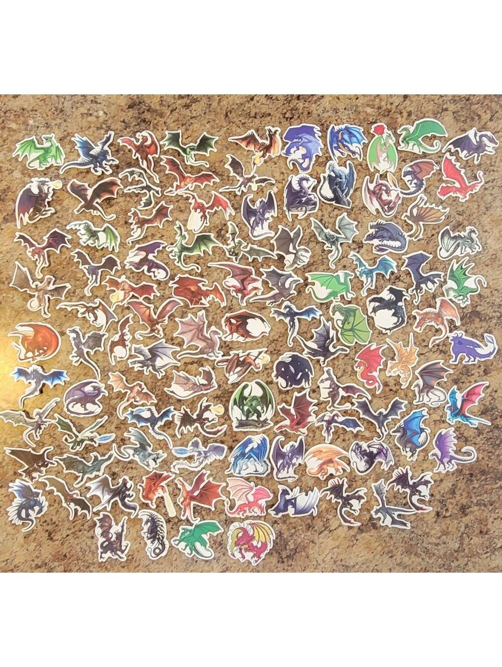 100 Dragon Stickers DnD Fantasy Decals Laptop Skateboard Car Luggage
